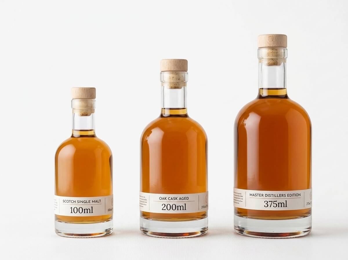 100 ml, 200 ml, 375 ml Whiskyflasche