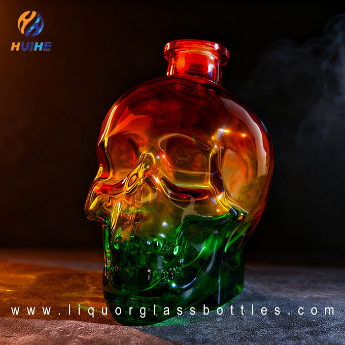 Botellas de tequila con forma de calavera.